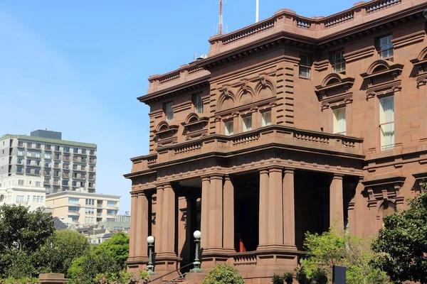 San Francisco City Beautiful Old Architecture Famous Social Club Top — Stock Photo, Image