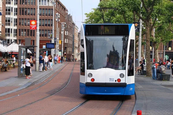 Amsterdamie tramwajem — Zdjęcie stockowe