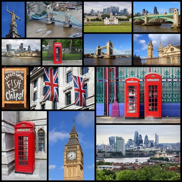 Londen UK collage — Stockfoto