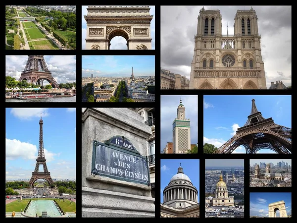 Собрание фотографий Парижа — стоковое фото
