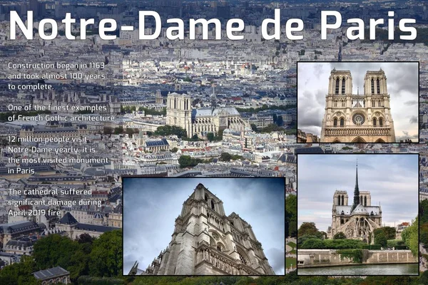 Notre Dame info — Stock Photo, Image
