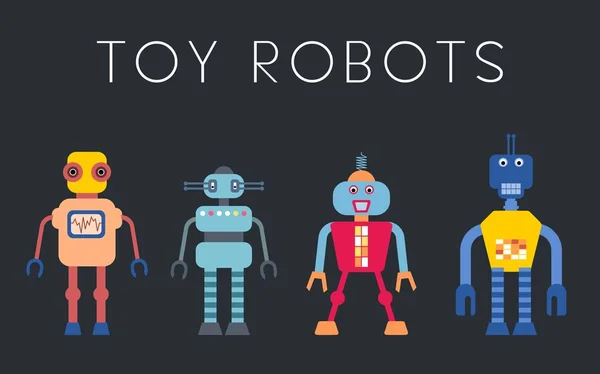 Zestaw robotów zabawkowych — Wektor stockowy