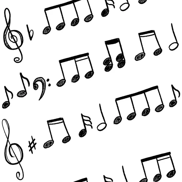 Notas de música garabato — Vector de stock