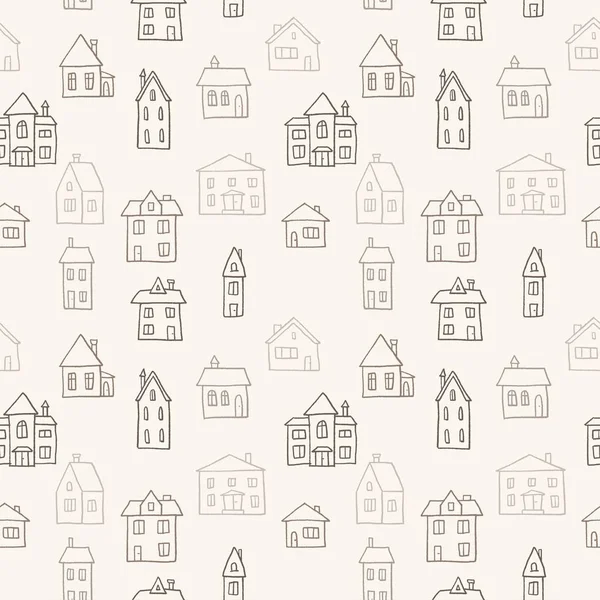 Doodle dorp patroon — Stockvector