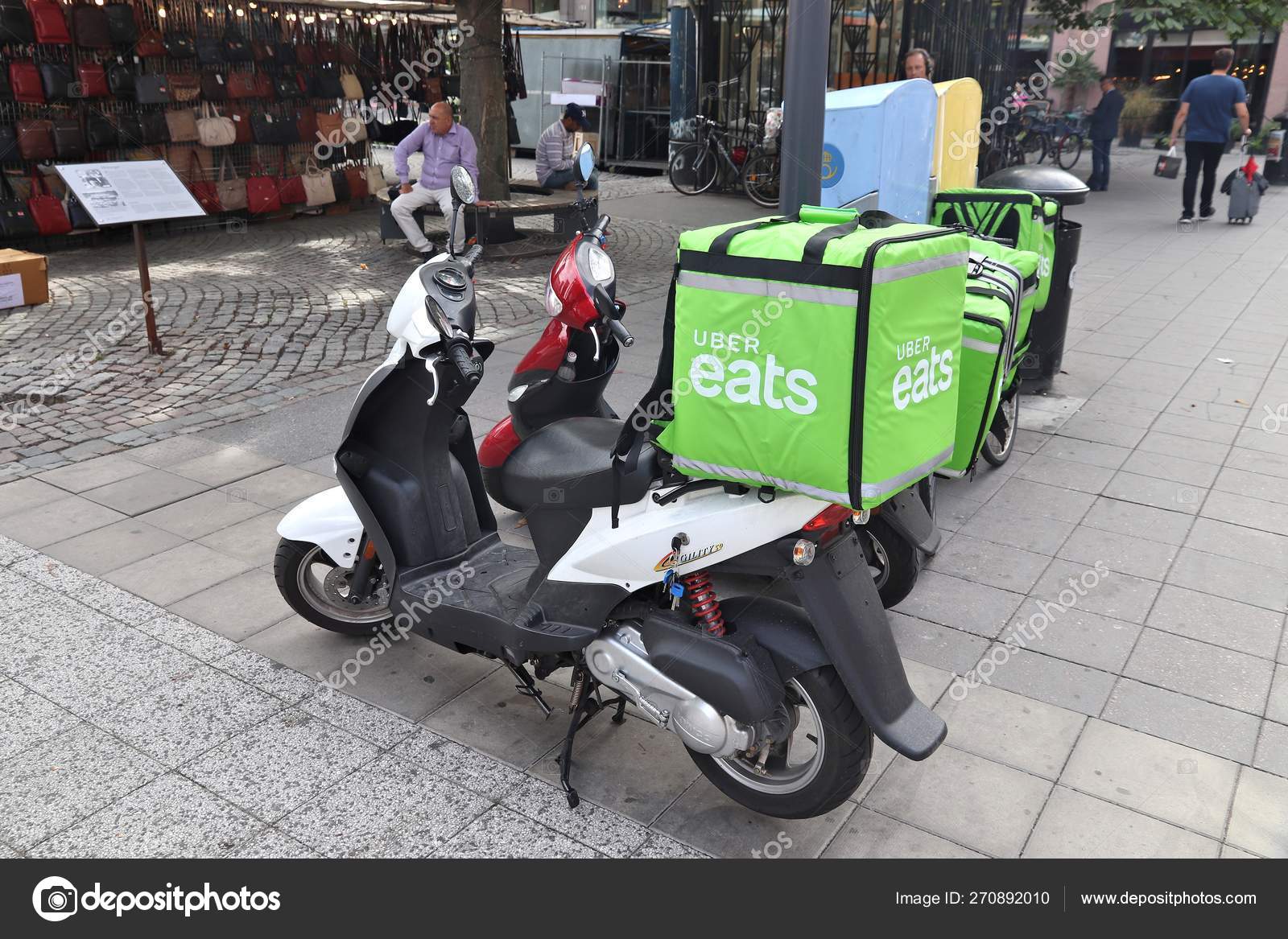 uber eats with motorcycle