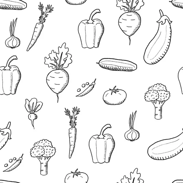シームレスな野菜のデザイン — ストックベクタ
