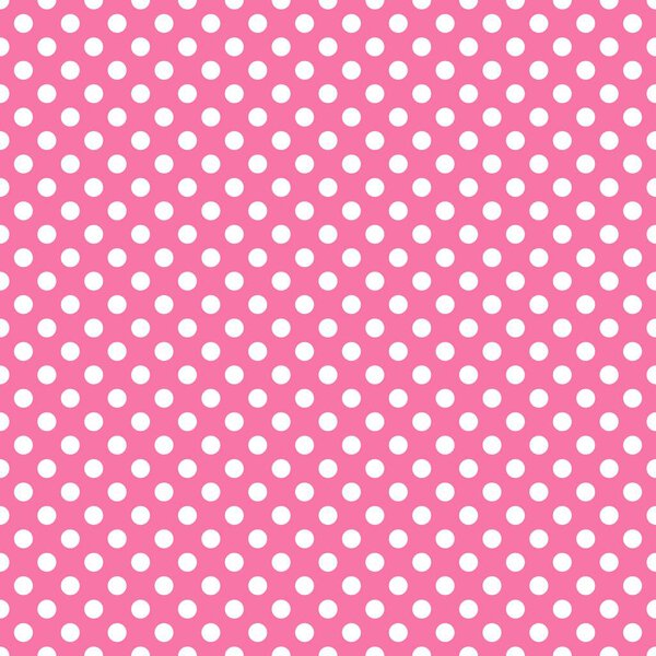 White on pink polka