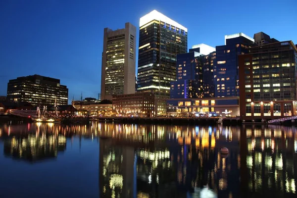Boston City Night — Stockfoto