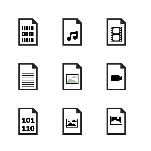 File format icon set — Stock Vector