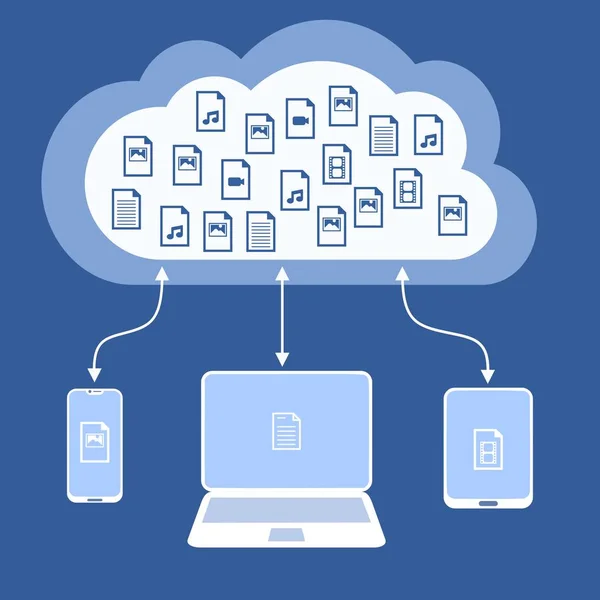 Multimedia in de Cloud — Stockvector