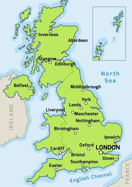 Reino Unido mapa —  Vetores de Stock