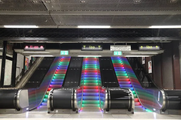 Metro station escalators — Stock Photo, Image