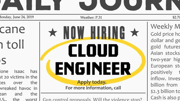 Cloud engineer job — Stock Vector