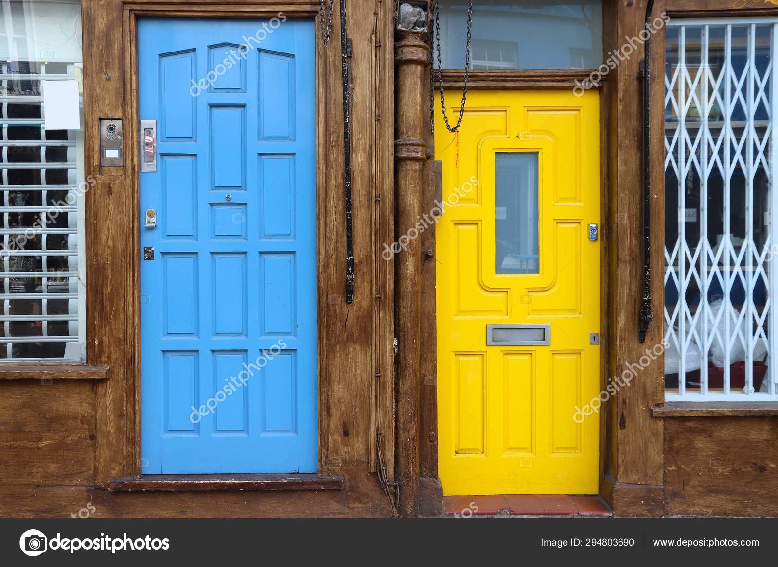 Notting Hill London Colorful Front Doors Stock Photo