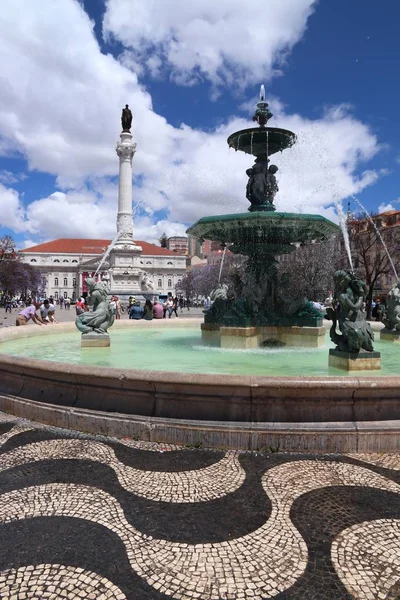 Площадь Россио, Лиссабон — стоковое фото