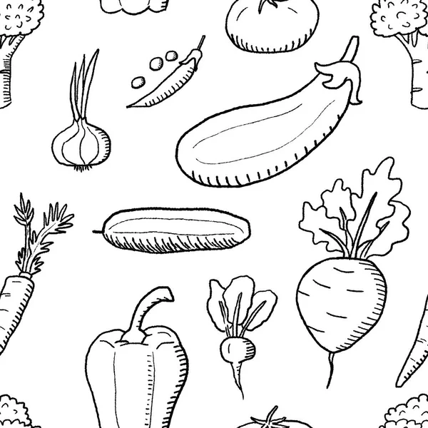 Vegetabiliska Doodle textur — Stock vektor