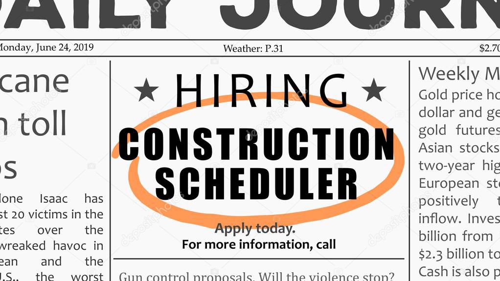 Construction scheduler job