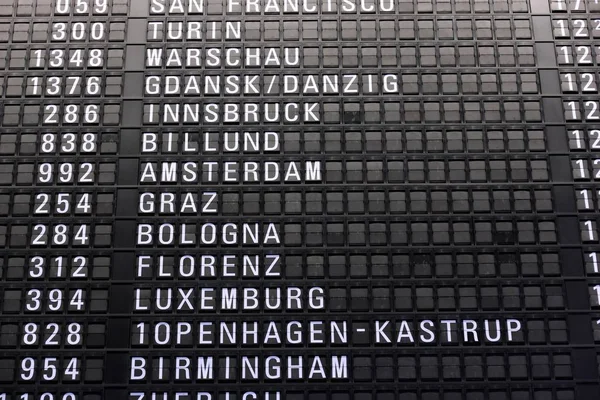 Airport departures board