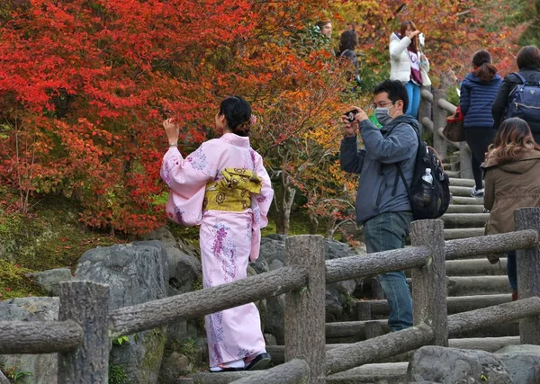 嵐山着物観光 — ストック写真