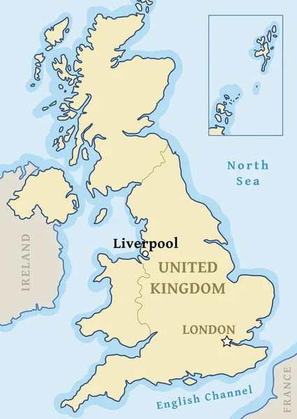 Liverpool mapa ubicación — Vector de stock