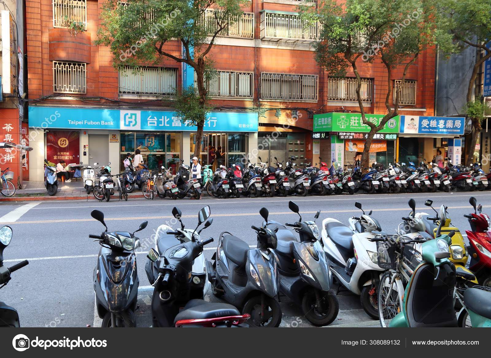 Taiwan scooter parking Stock Editorial Photo © tupungato 308089132
