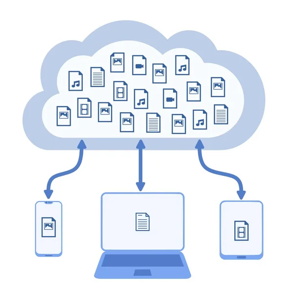 Cloud technologie ilustrace — Stockový vektor