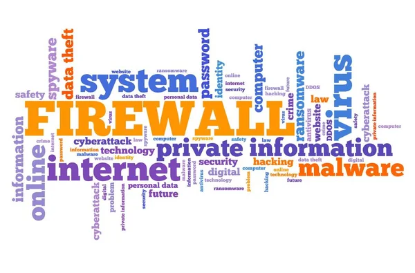 Firewall nuvem de palavras — Fotografia de Stock