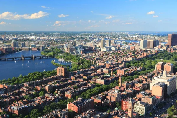 Boston City Estados Unidos Vista Aérea Com Charles River — Fotografia de Stock