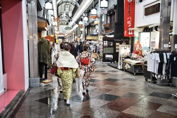 Kyoto Japonya Kasım 2016 Kyoto Japonya Shinkyogoku Dan Insanlar Alışveriş — Stok fotoğraf