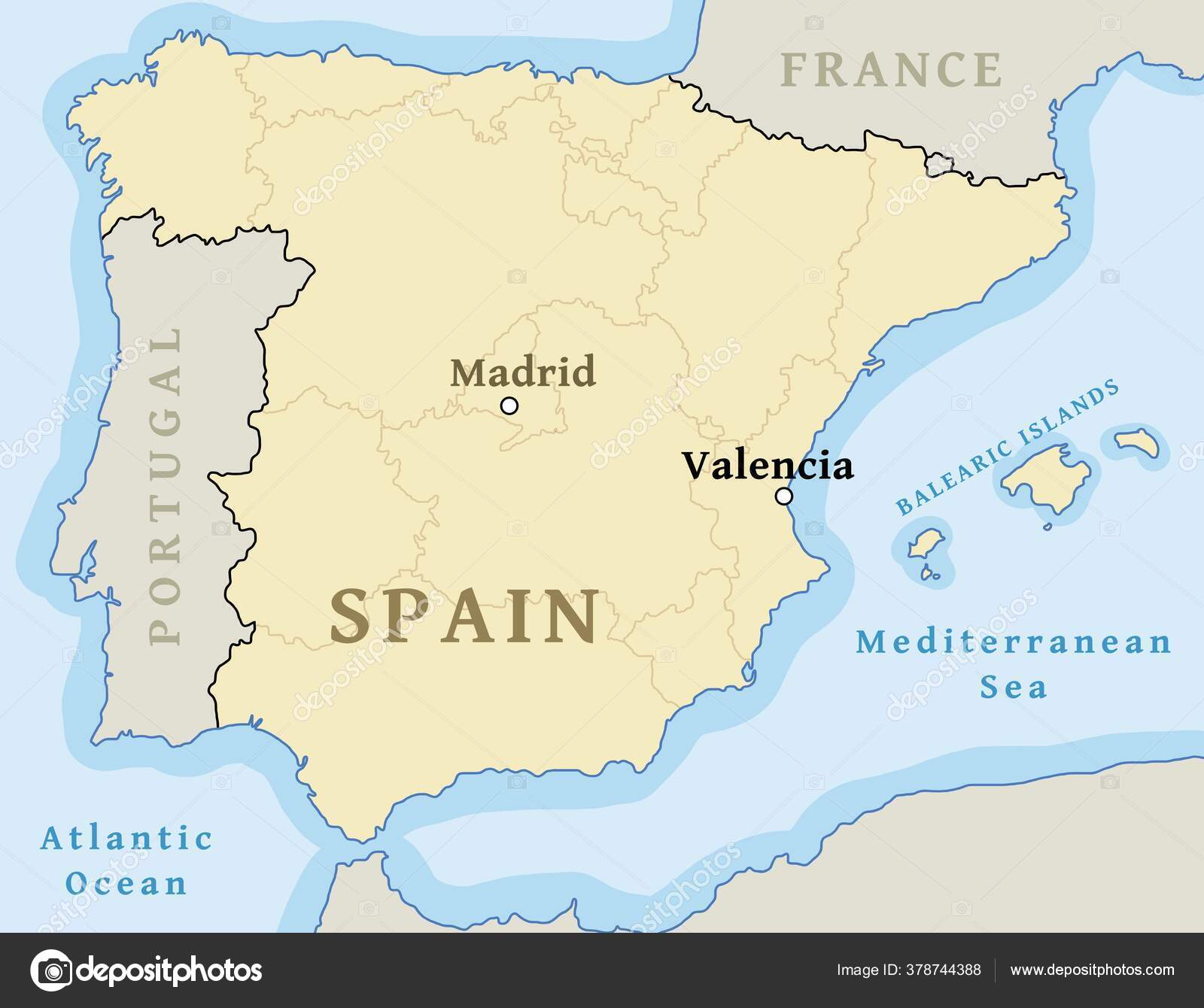 Valencia Localização Mapa Encontrar Cidade Mapa Espanha Ilustração Vetorial  imagem vetorial de tupungato© 378744388