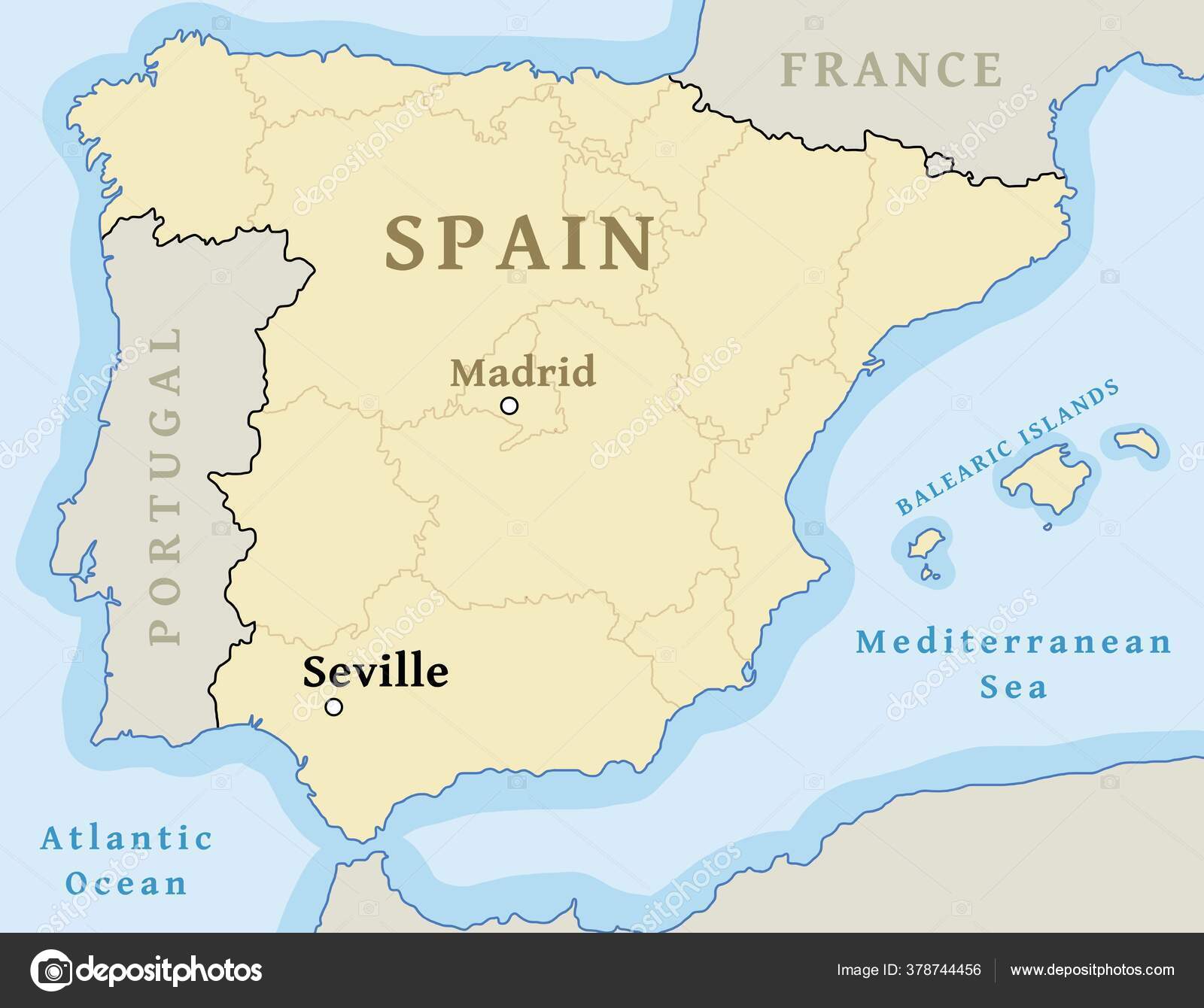 Localização Mapa Sevilha Encontrar Cidade Mapa Espanha Ilustração