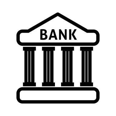 Banka binası vektör simgesi. EPS vektör simgesi.