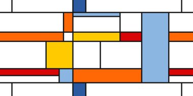 Mondrian geometrik tarzı sanat - kusursuz modern arkaplan. Tekstil ya da hediye kağıdı tasarımı.