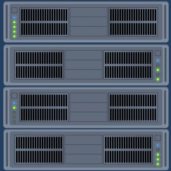 Netwerkservers Rack Een Datacenter Bitcoin Mijnbouw Internet Technologie Vector Illustratie — Stockvector