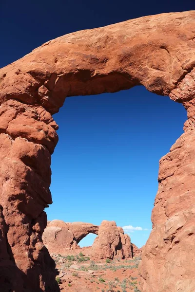 Parque Nacional Arches Utah Estados Unidos Arco Torreta Paisaje Americano — Foto de Stock