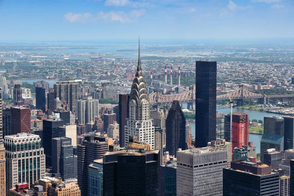 New York City Midtown Manhattan Och Queensboro Bridge Utsikt Över — Stockfoto