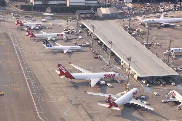 Sao Paulo Brasil Outubro 2014 Vista Aérea Aeroporto Guarulhos São — Fotografia de Stock