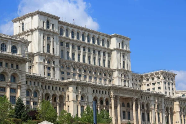Palast Des Rumänischen Parlaments Rumänisch Palatul Parlamentului Wahrzeichen Der Rumänischen — Stockfoto