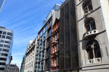 Londra, İngiltere 'deki Fenchurch Caddesi manzarası. Londra Şehri.