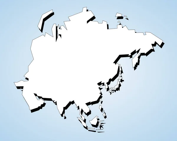 Esquema Mapa Asia Continente Forma Agudo Vector Estilo Geométrico Poligonal — Archivo Imágenes Vectoriales