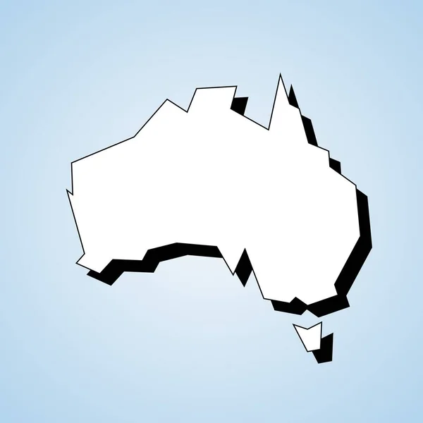 Australia Contorno Del Mapa Continente Forma Agudo Vector Estilo Geométrico — Archivo Imágenes Vectoriales