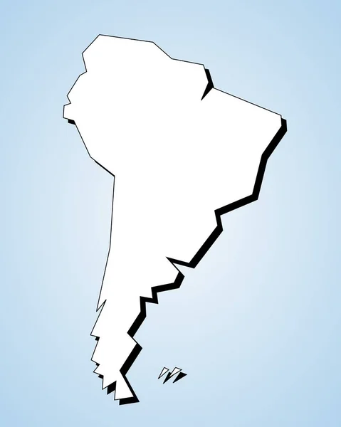 América Sul Mapa Esboço Continente Forma Afiada Vetor Estilo Geométrico — Vetor de Stock