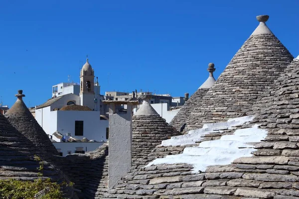 Alberobello Tradycyjne Domy Trulli Region Apulii Włoszech Włoski Zabytek Lista — Zdjęcie stockowe