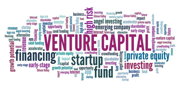 Concepto Capital Riesgo Venture Invertir Señal Nube Texto — Foto de Stock