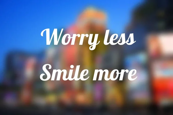 Daha Endişelen Daha Çok Gülümse Motive Edici Alıntı Posteri Başarı — Stok fotoğraf
