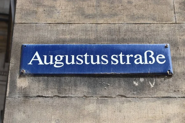 Dresden Sachsen Straßenname Augustusstraße Deutsch Augustusstraße — Stockfoto