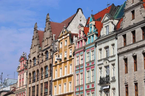 Rynek Tér Wroclaw Városban Lengyelországban Óvárosi Építészet — Stock Fotó