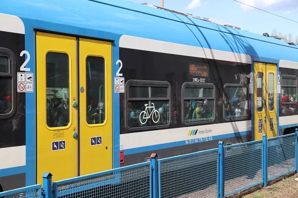 Zywiec Poland April 2018 Koleje Slaskie Public Transportation Train Poland — Stock Photo, Image