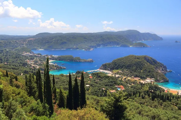 Paesaggio Dell Isola Greca Paleokastritsa Sull Isola Corfù Grecia Costa — Foto Stock