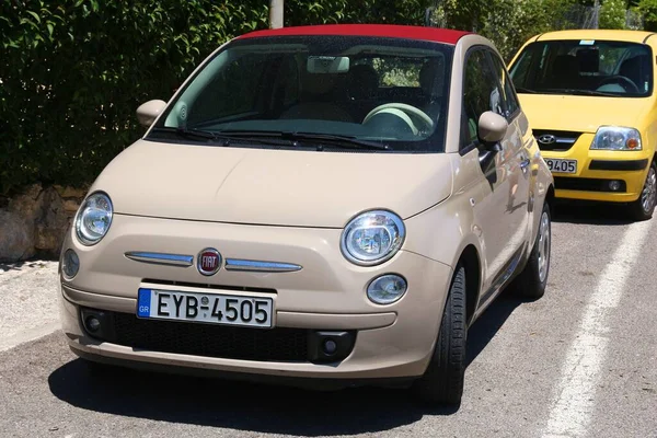 Corfu Greece June 2016 Fiat 500 Small City Car Parked — Stock Photo, Image